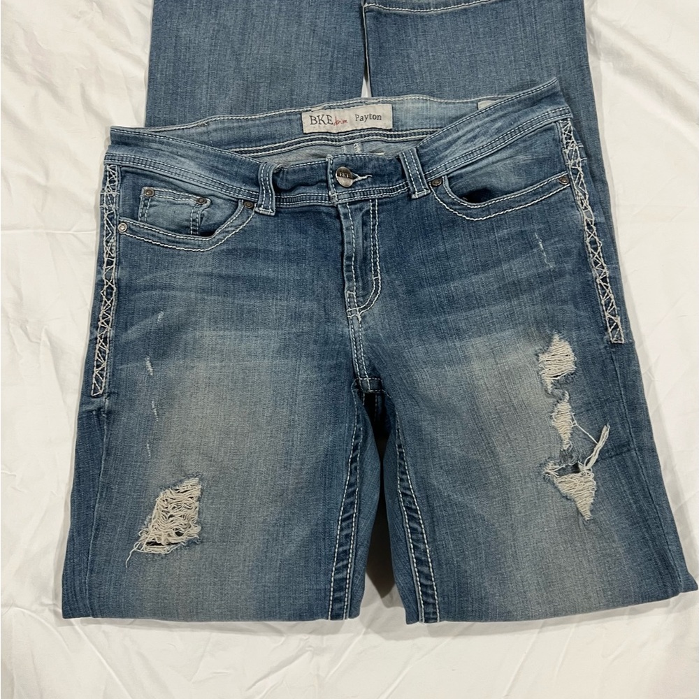 BKE Peyton Stretch Distressed Jeans 31 x 33 1/2 Long